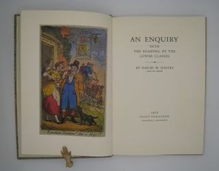 An Enquiry into the Reading of the Lower Classes.