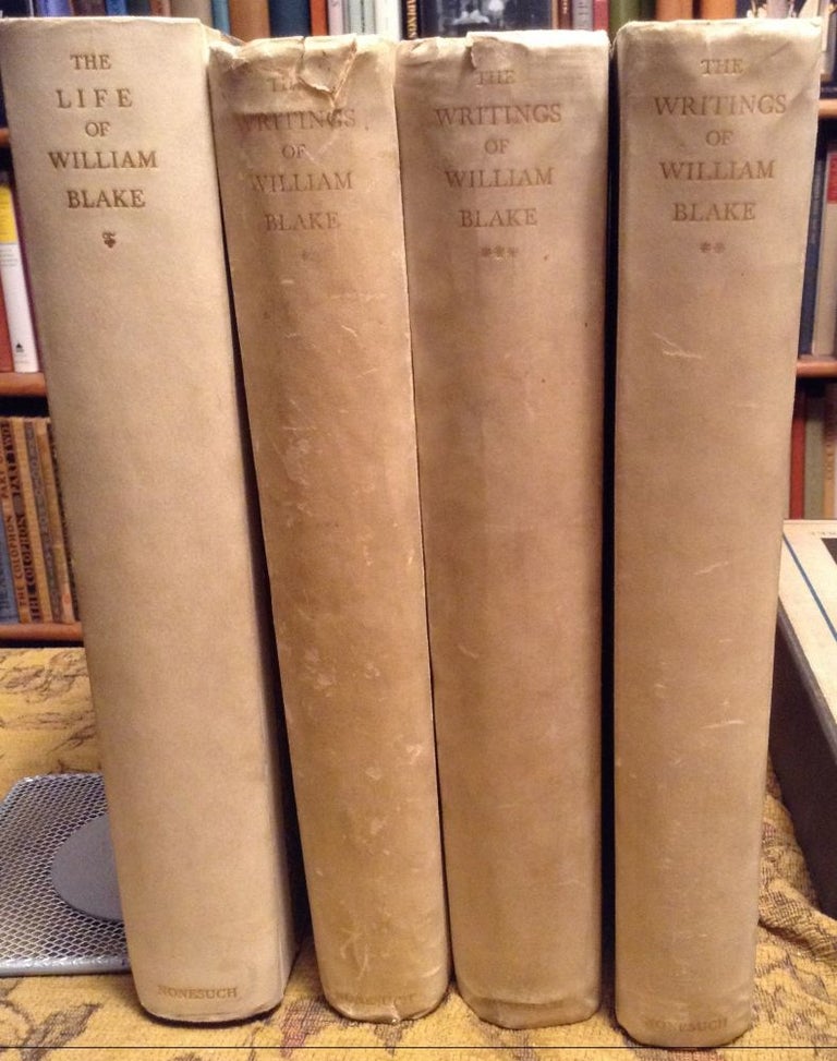 Item #42158 The Writings of William Blake in Three volumes, also The Life of William Blake by Mona Wilson in one volume. Geoffrey Keynes.