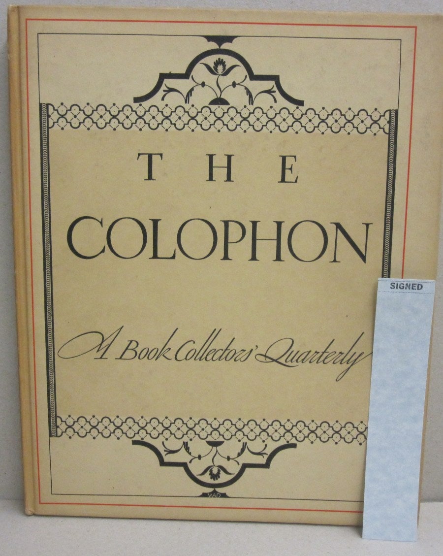 The Colophon; A Book Collectors' Quarterly Part Five | Elmer Adler