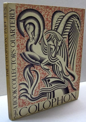 Item #44367 The Colophon; A Book Collectors' Quarterly PART TEN. Elmer Adler
