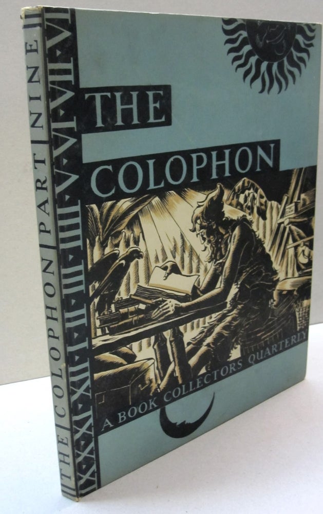 Item #44368 The Colophon; A Book Collectors' Quarterly PART NINE. Elmer Adler.