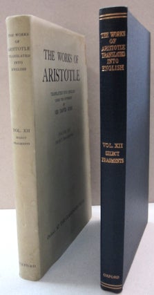 Item #44385 The Works of Aristotle; Volume XII: Select Fragments. Sir David Ross