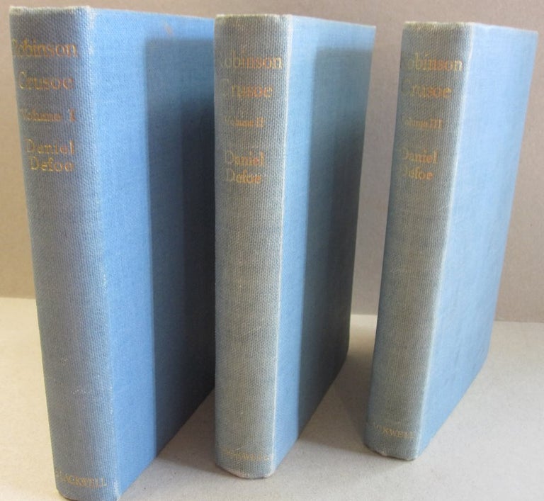 Item #48540 Robinson Crusoe; Three Volumes. Daniel Defoe.