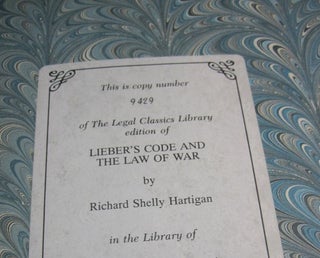 Lieber's Code and the Law of War.