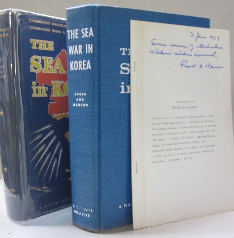 Item #50831 The Sea War in Korea. Malcolm W. Cagle, Frank A. Manson.