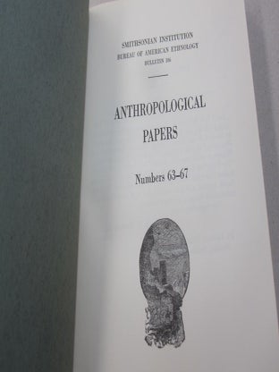 Anthropolotgical Papers; Numbers 63-67 BULLETIN 186