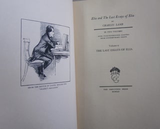 Elia and the Last Essays of Elia; in two volumes