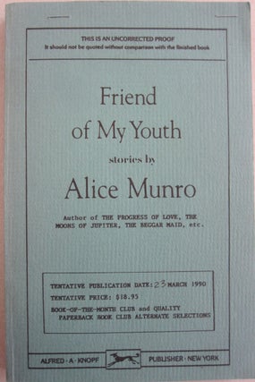 Item #55300 Friend of My Youth. Alice Munro