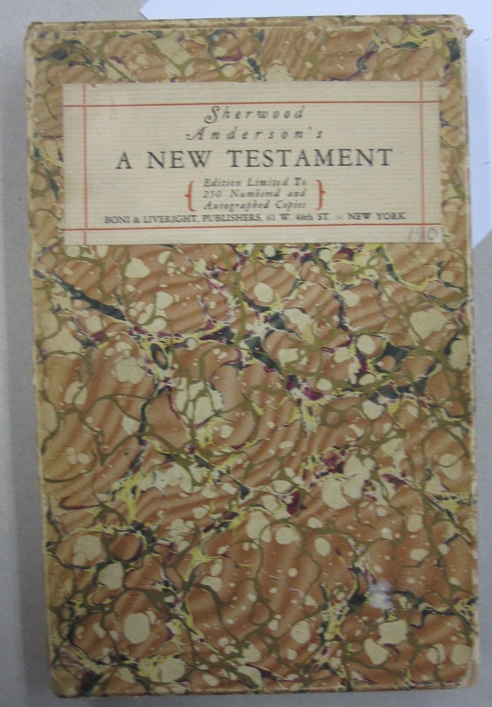 Item #55446 A New Testament. Sherwood Anderson.