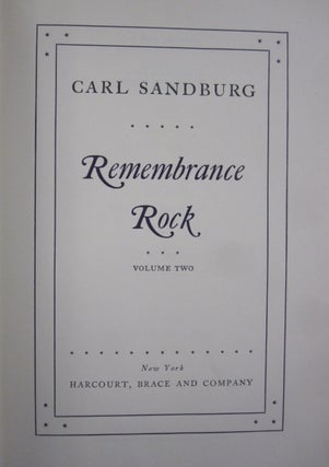 Remembrance Rock [Two volume limited edition].