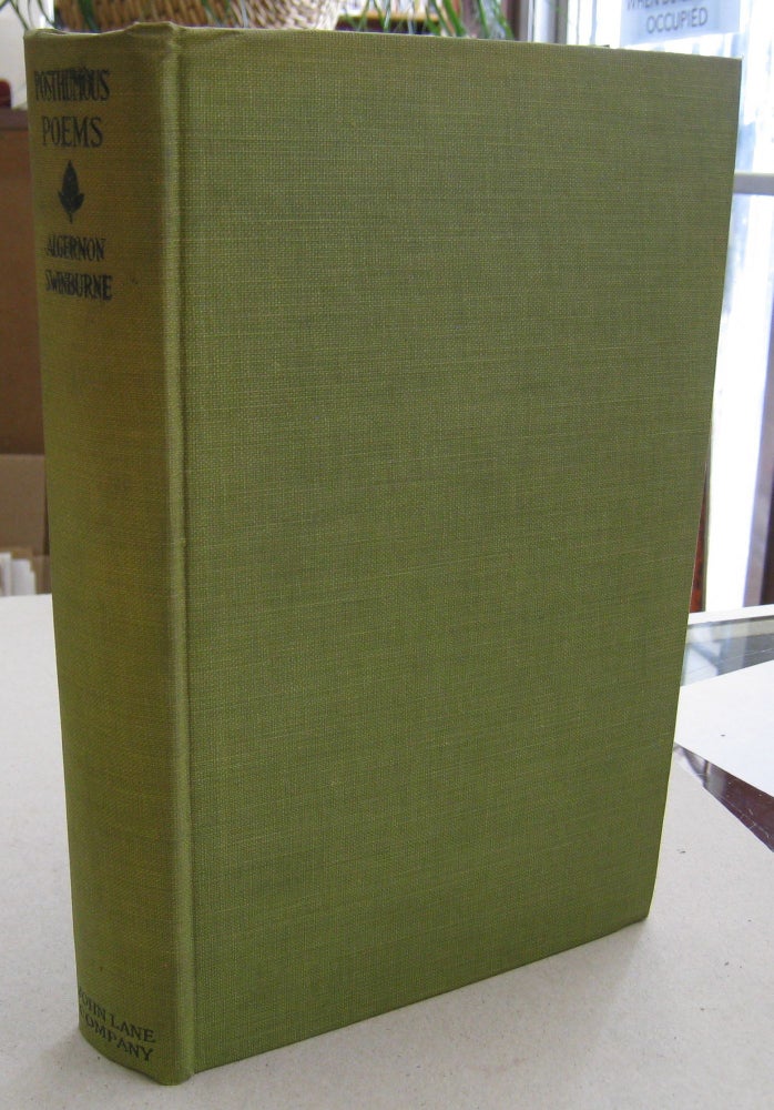 Item #56671 Posthumous Poems. Algernon Charles Swinburne and, Edmund Gosse, Thomas James Wise.