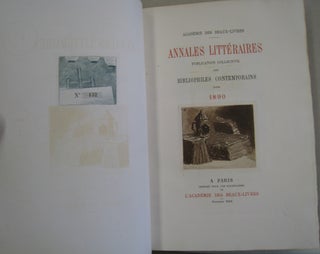 Annales Litteraires Publication Collective des Bibliophiles Contemporains Pour 1890.