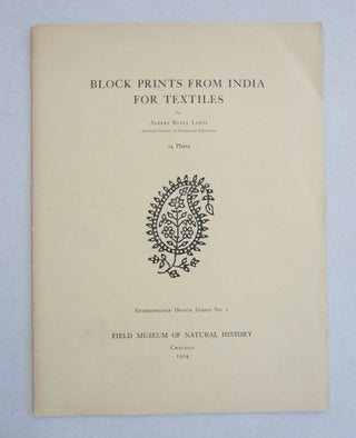 Item #61333 Block Prints from India for Textiles. Albert Buell Lewis