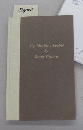 Item #63410 My Mother's People + Two Author Signed Letters. Barry Gifford
