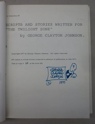 Scripts and Stories Written for the Twilight Zone.