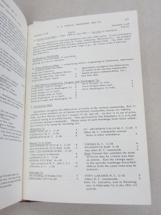 United States Postal Markings and Related Mail Services 1851 to 1861.