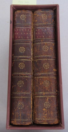 Item #65515 The Spirit of Laws two volume set. De Secondat Baron de Montesquieu