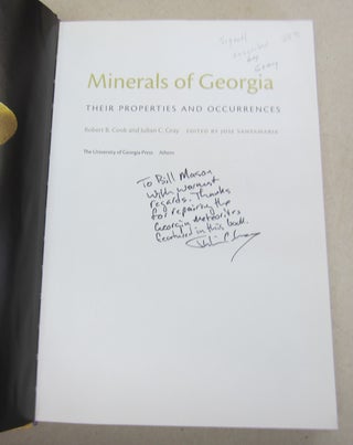 Minerals of Georgia; Their Properties and Occurrences