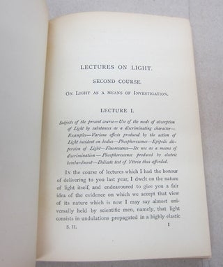 On Light as a Means of Investigation Second Course, Delivered at Aberdeen in December, 1884.