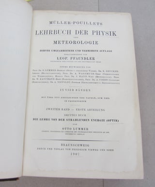 Müller-Pouillets Lehrbuch der Physik und Meteorologie Zehnte Umgearbeitete und Vermehrete Auflage.