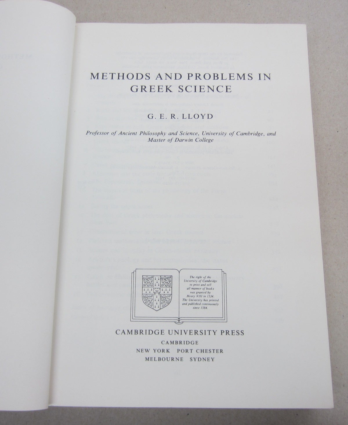 Reek Science Methods and Problems in Greek Science: Selected Papers | G. E. R. Lloyd
