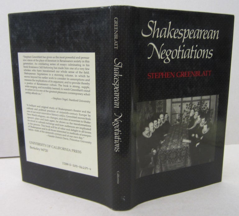 Item #70092 Shakespearean Negotiations; The Circulation of Social Energy in Renaissance England. Stephen Greenblatt.