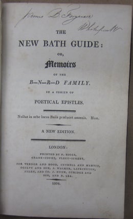 The New Bath Guide: or, Memoirs of the B-N-R-D Family in a series of Poetical Epistles.