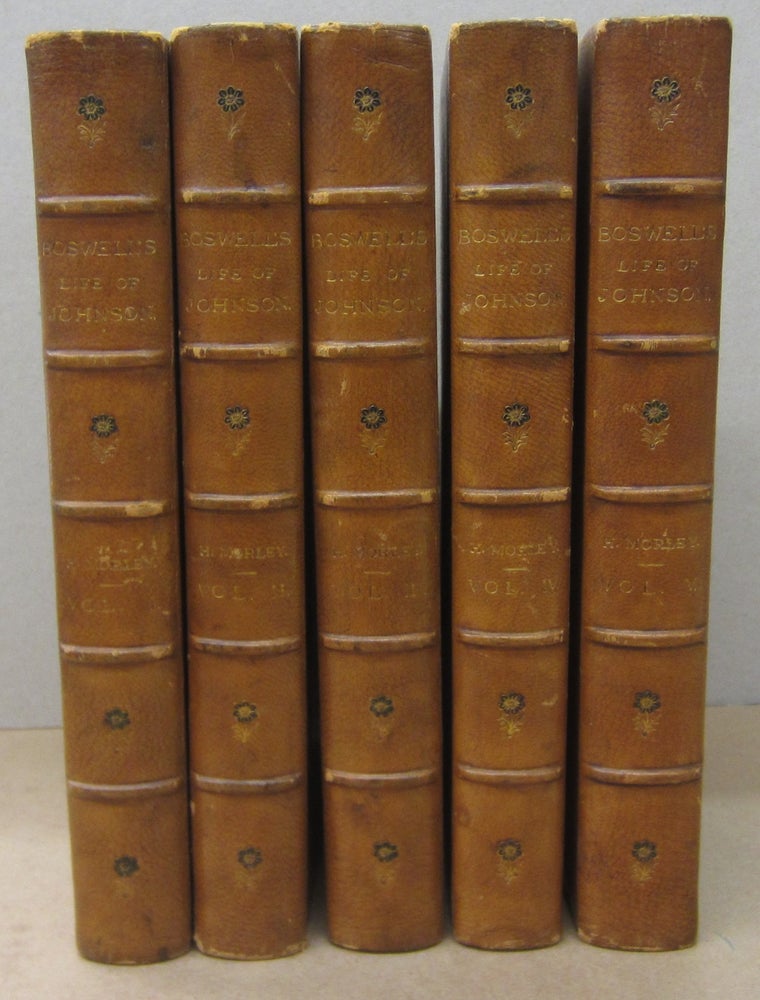 Item #70543 The Life of Samuel Johnson, LLD. and the Journal of his Tour to the Hebrides in Five Volumes. James Boswell, Henry Morley, ed.