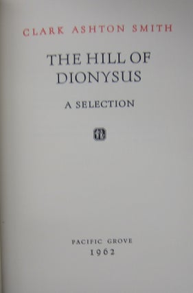 The Hill of Dionysus; A Selection