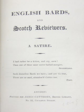 English Bards, and Scotch Reviewers.