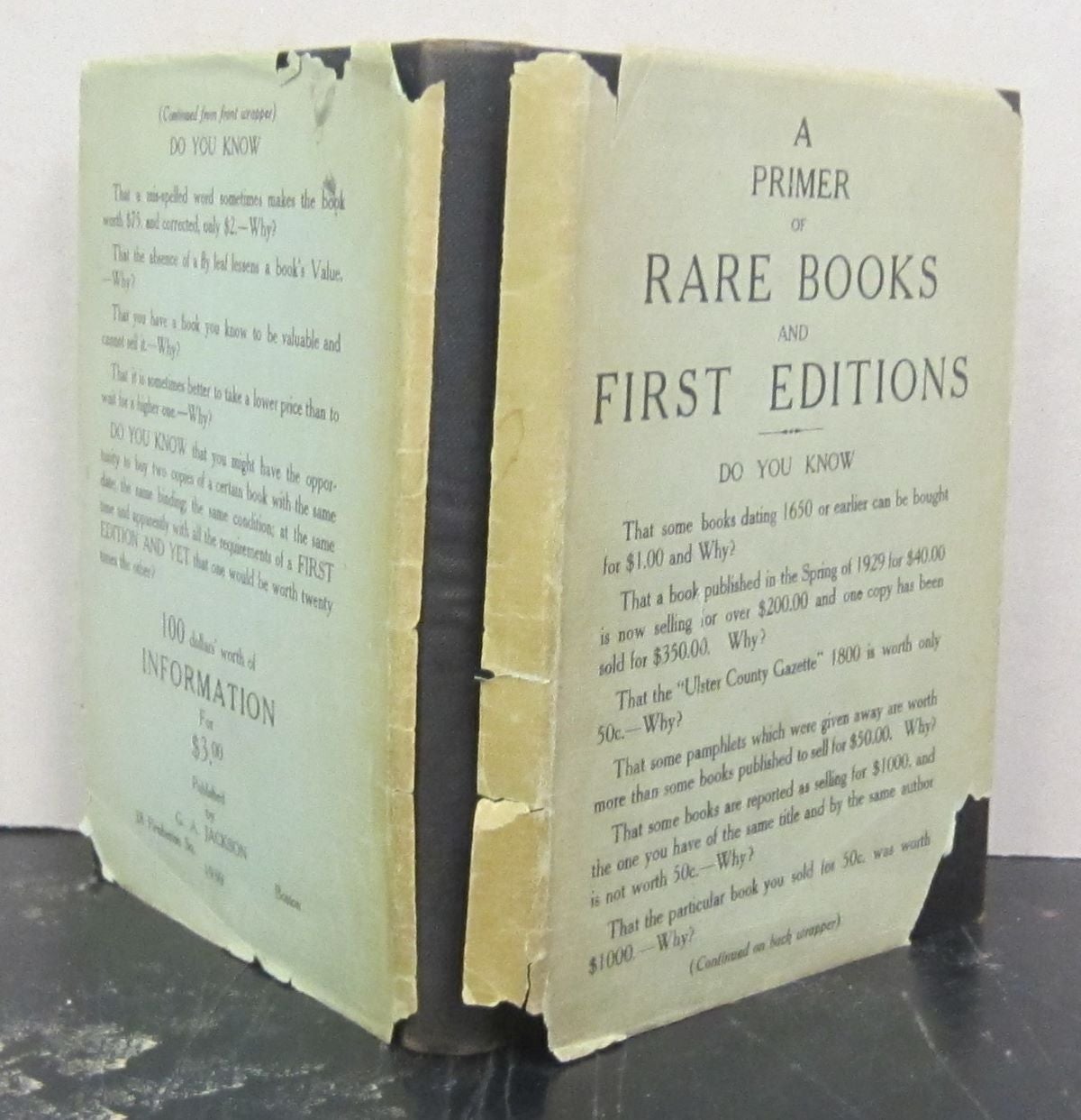 A Primer of Rare Books and First Editions: Ten Lectures by The ...