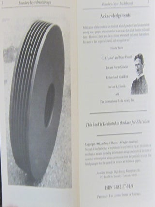 Boundary Breakthrough The Bladeless Tesla Turbine as developed by C.R."Jake"Possell.