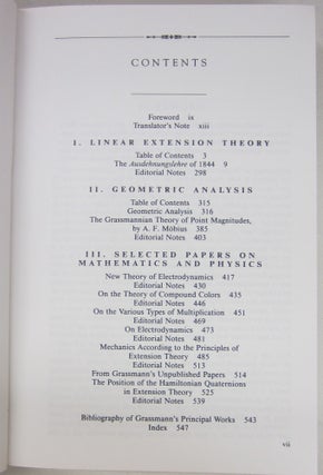 A New Branch of Mathematics; The Ausdehnungslehre of 1844, and Other Works
