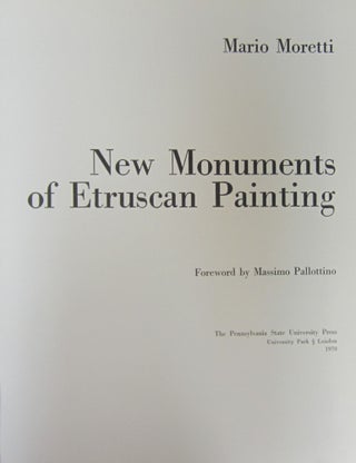 New Monuments of Etruscan Painting; Volume 1. Etruscan Painting