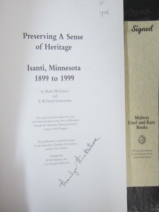 Preserving a sense of Heritage: Isanti, Minnesota Centennial 1899-1999.