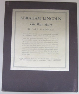 Item #74822 Abraham Lincoln The War Years [4 volume set]. Carl Sandburg