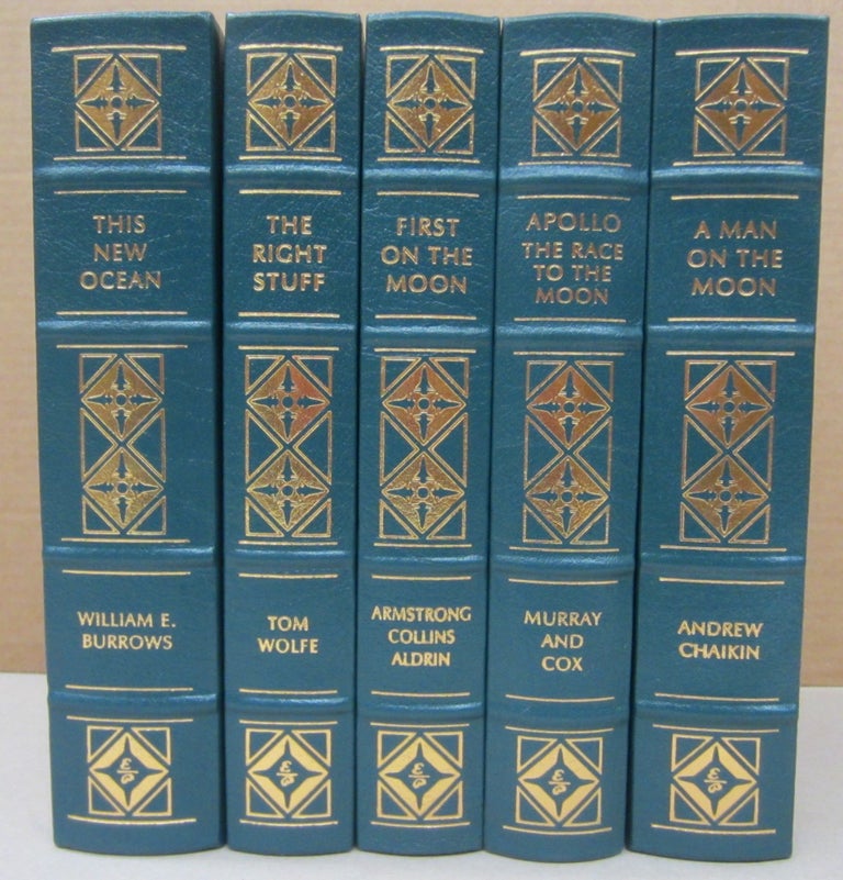 Item #76766 The Race to Space [5 volume set]: A Man on the Moon, Apollo The Race to the Moon, First on the Moon, The Right Stuff, This New Ocean. Andrew Chaikin, Charles Murray, Catherine Bly Cox, Neil Armstrong, Michael Collins, Edwin E. Aldrin Jr., Tom Wolfe, William E. Burrows.