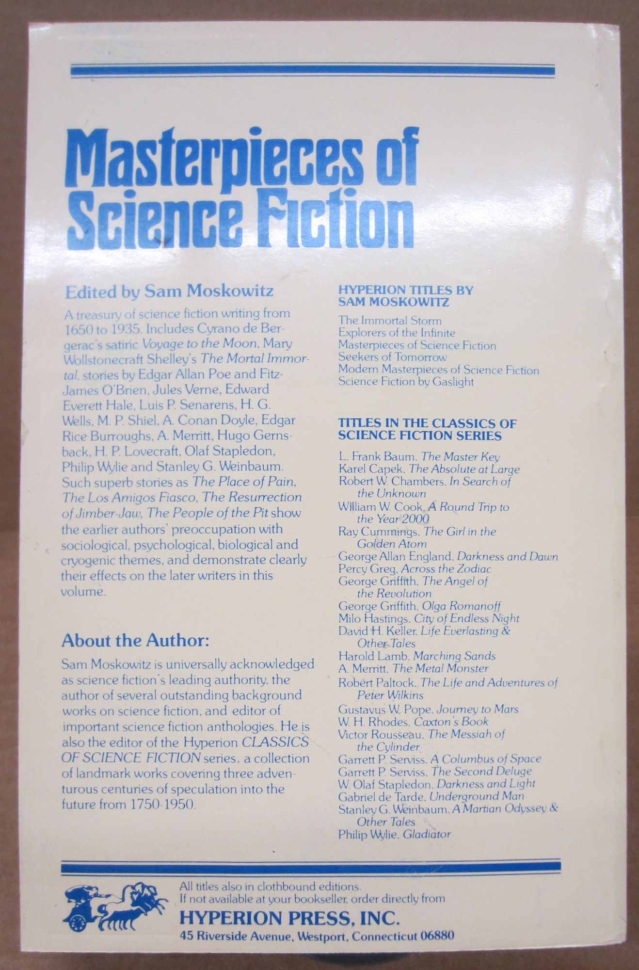 Masterpieces of Science Fiction | Sam Moskowitz | reprint