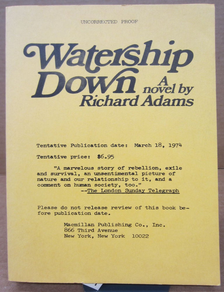 Watership Down - Classic Fantasy Novel By Richard Adams (Mass Market Paperback, 1976)