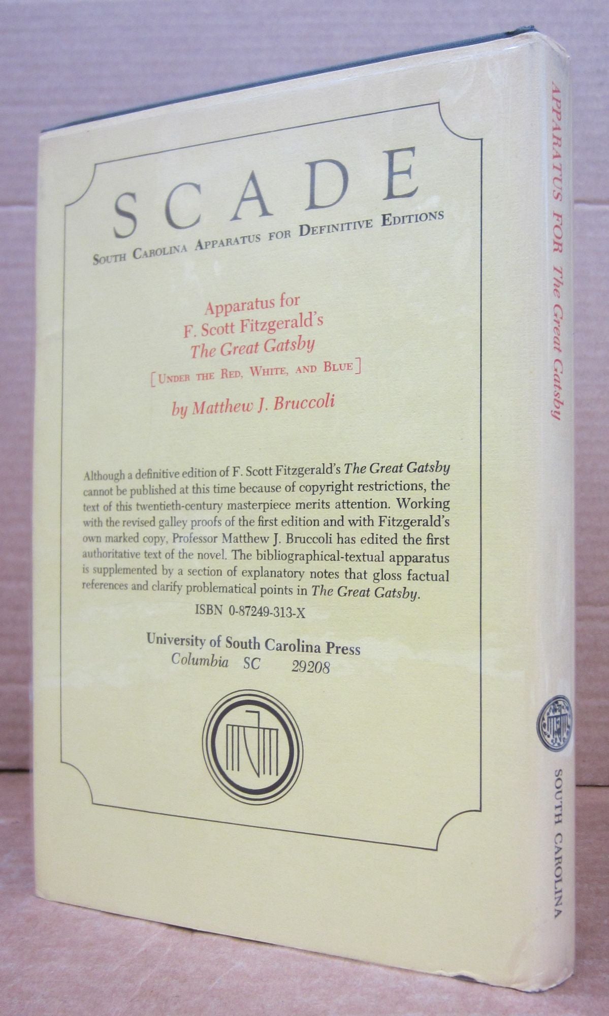 Bruccoli Apparatus for F. Scott Fitzgerald's The Great Gatsby Under the Red ...