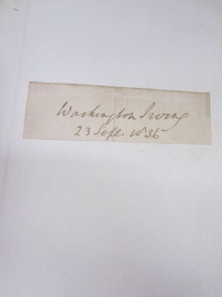 Journal, 1803 by Washington Irving (With Irving's signature pasted in)
