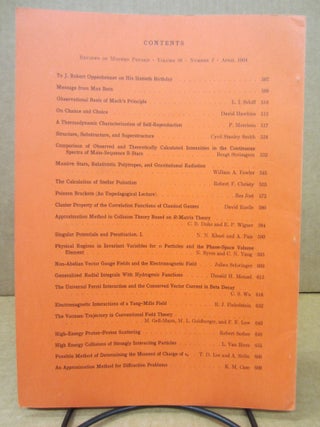 Reviews of Modern Physics Volume 36, Number 2 (Commemoration of the Sixtieth Birthday of J. Robert Oppenheimer issue)
