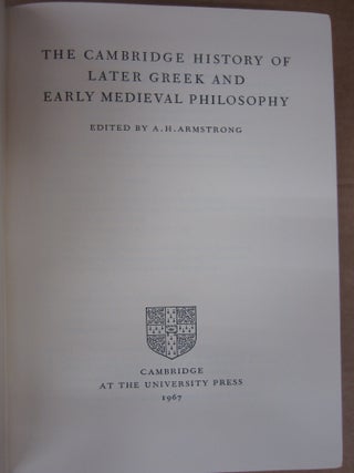 The Cambridge History of Later Greek and Early Medieval Philosophy