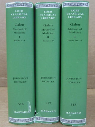 Item #89489 Method of Medicine (3 volume set) Books 1-4, Books 5-9 and 10-14. Galen, Ian...