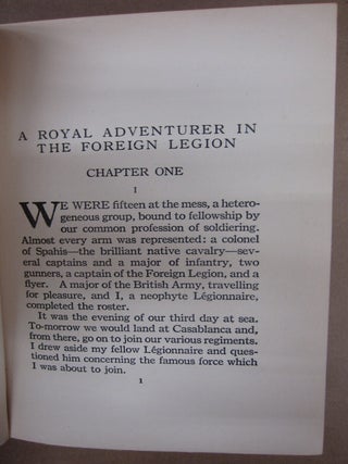 A Royal Adventurer in the Foreign Legion