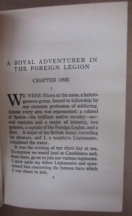 A Royal Adventurer in the Foreign Legion