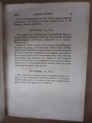 Secret Journals of The Acts and Proceedings of Congress (Vol III only) From the first meeting thereof to the dissolution of the confederation, by the adoption of the constitution of the United States
