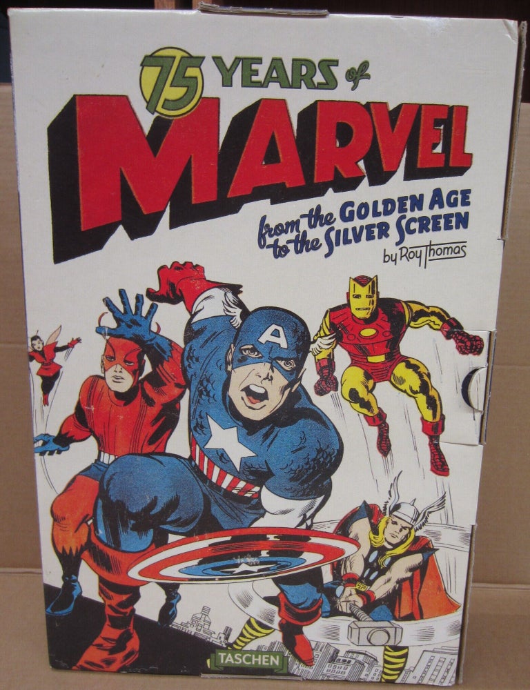 Item #91935 75 Years of Marvel from the Golden Age to the Silver Screen. Roy Thomas, Josh Baker.