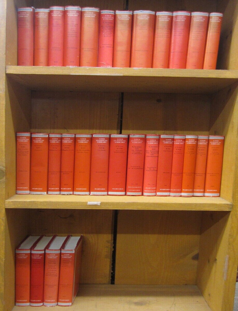 Item #91968 Loeb Classical Library Cicero Complete 30 book set in 29 volumes. Cicero, Harry Caplan, H. M. Hubbell, E. W. Sutton, H. Rackham, G. L. Hendrickson, J. H. Freese, L. H. G. Greenwood, C. MacDonald, N. H. Wates, R. Gardner, D. R. Shackleton Bailey, John T. Ramsey, Gesine Manuwald, Clinton W. Keyes, J. E. Kiry, W. A. Falconer, Walter Miller.