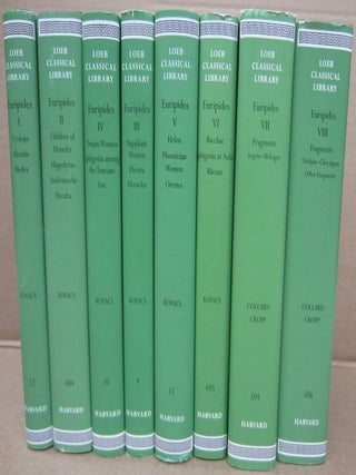 Item #92023 Euripides Loeb Classical Library 8 volume set. and, volume 1, 4 volume 3, 7, 6, 5
